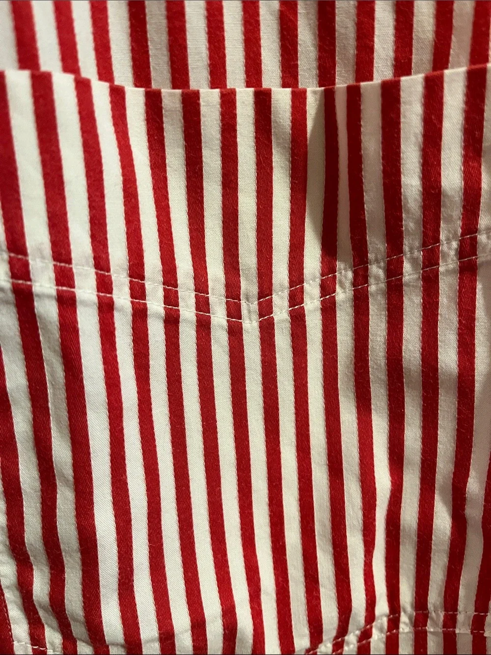 Lizsport Red & White Vertical Stripe Button-Up Blouse Y2K - Picture 4 of 8
